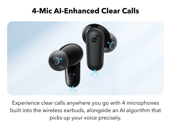 [Refurbished]soundcore P30i by Anker Noise Cancelling Earbuds, Strong and Smart Noise Cancelling, Powerful Bass, 45H Playtime, 2-in-1 Case and Phone Stand, IP54, Wireless Earbuds, Bluetooth 5.4 #tiktokshopsummersale, True Wireless Earbuds, Deep Bass Earbu