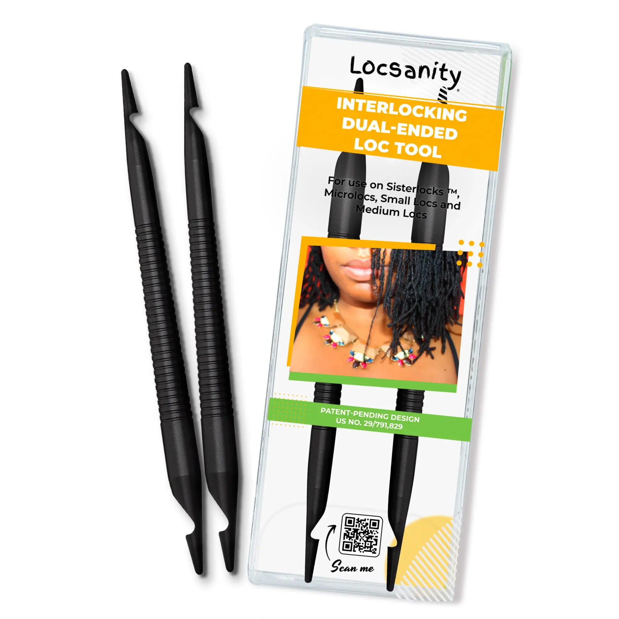 Locsanity Durable Interlocking Dual-Ended Dreadlock Loc Tool for Sisterlocks, Microlocks, Small & Medium Locs – Salon-Grade Redesigned Metal Heatless Haircare Accessory (2-Pack)