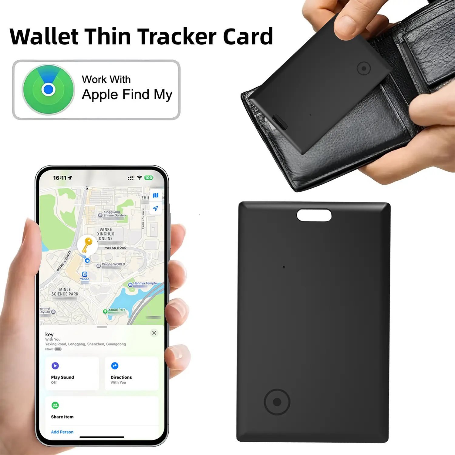 MFi Certified Bluetooth Tracker Slim Card with Keyhole Mount, FindMy Compatible iOS-OnlyGPS Item Locator for Wallet, Keys, 5-10 YearsLong-Lasting Battery, Phone Accessory, IdealMothers Day Gift for Her summerwins