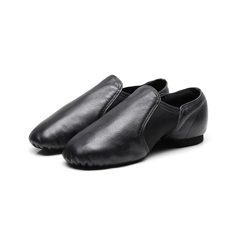 Linodes Jazz Shoes Practice Dance Unisex Elastic Leather Jazz Dance Shoes Leather Slip-On Jazz Shoes Premium Texture