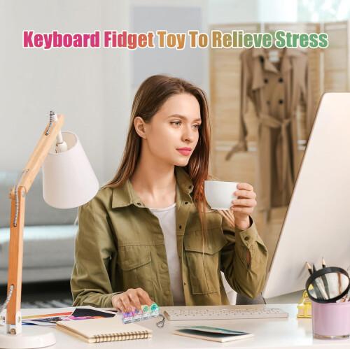 4PCS Keyboard Fidget Clicker Keychain Toy, Clear Mechanical Button Finger Fidget for ADHD, Anxiety & Autism, Addictive Stress Relief Desk Toy, Fun Gift for Friends, Teens & Adults 4PCS Keyboard Fidget Clicker Keychain Toy, Clear Mechanical Button Finger Fidget for ADHD, Anxiety & Autism, Addictive Stress Relief Desk Toy, Fun Gift for Friends, Teens & Adults
