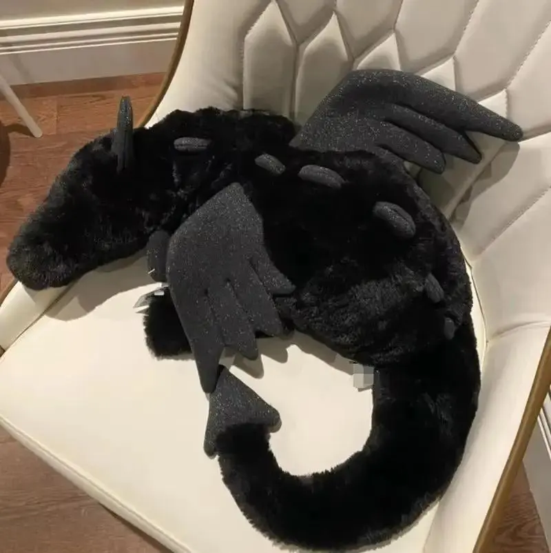 Jellycat Onyx Dragon Plush Doll  50cm – Giant Black Fantasy Dragon Stuffed Animal Cute & Fierce Bed Decor Interactive Pet Toy