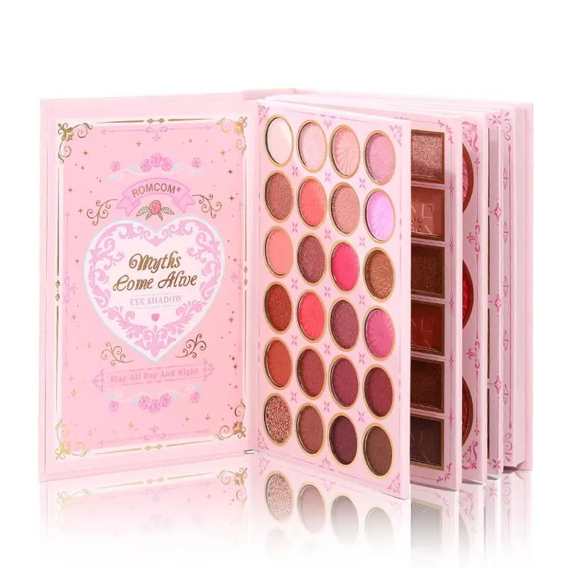 Pink Fairy Tale Makeup Book Multifunctional Cosmetic Eyeshadow and Blush Palette Girlish Makeup Set Gift-Appropriate Box Complete Makeup Set Glam Set Makeup Combo