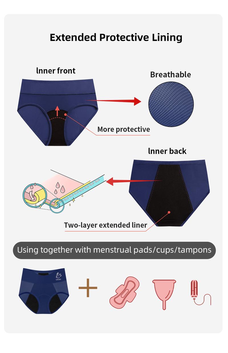 8pcs High-Waisted Leak-Proof Period Panties,Breathable Mesh Design for Summer Comfort,Lightweight Soft Underwear for Women,Monthly Protection & Daily Wear. Womenswear.