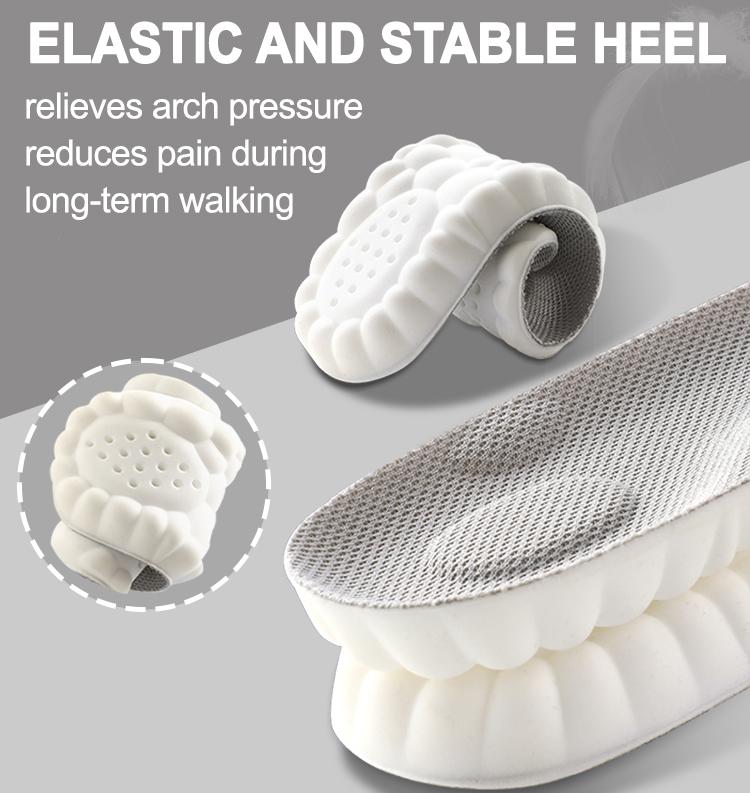 Cloud Insoles for Men and Women - 4D Technology Insole,Sports Shoes Insoles,Keeps feet balanced and upright,One size fits most, adjustable by cutting along the curling line.- U-Shaped Memory Foam Insoles (Men: US 7.5-10.5)