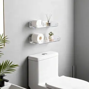 2pc Clear acrylic floating wall shelves