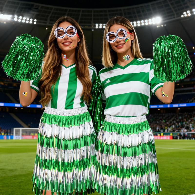 2026 World Cup Fan Gear Set Handheld Stick Whistle Cheerleader Skirt Eye Props Raincoat Fun Props for Fans Complete Set for Football Matches