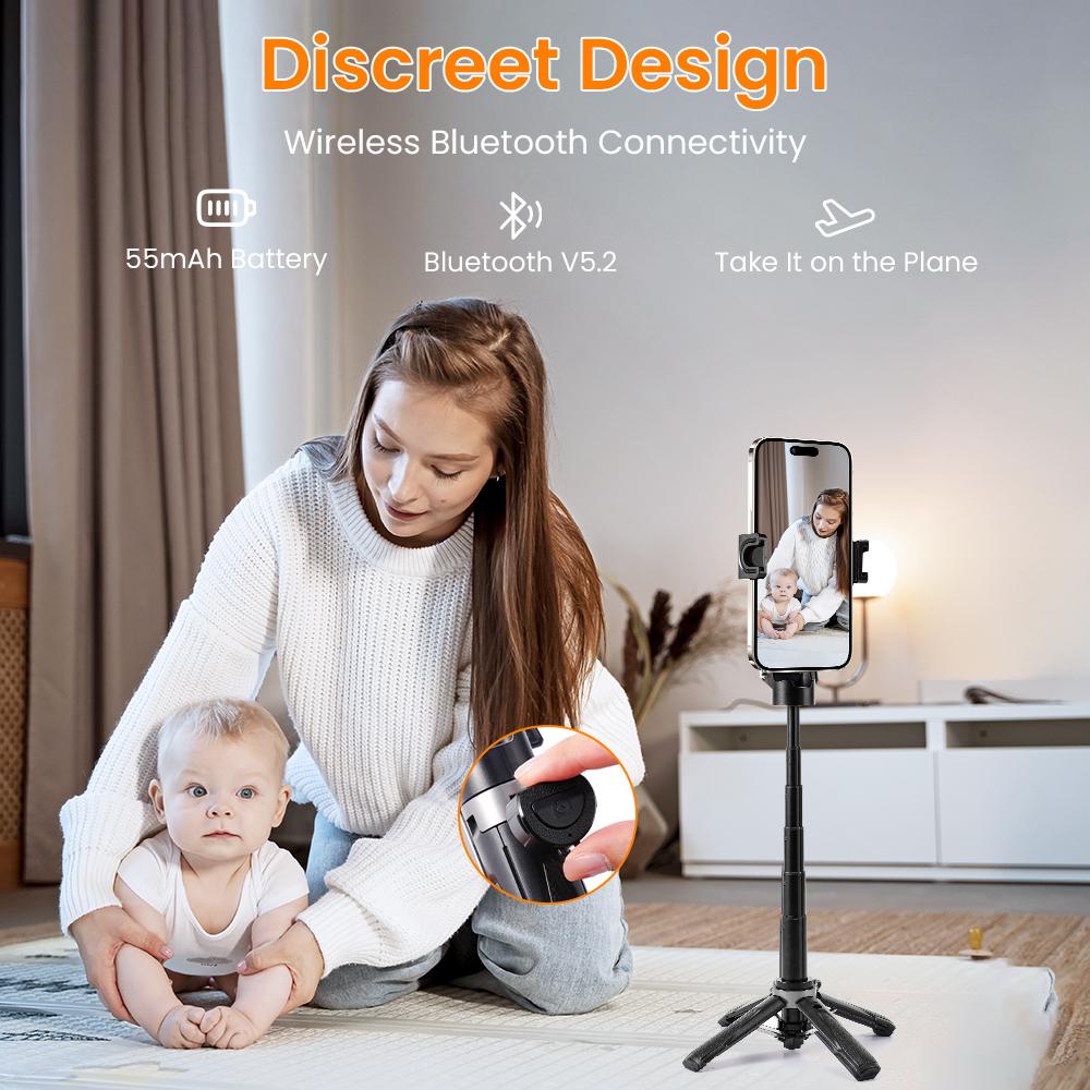 New Portable Selfie Stick, Magnetic Selfie Stick, Selfie Stick With Fill Light, Smartphone Tripod Stand All in 1 with Wireless Remote and Extendable Tripod Stand, 360 Degrees Adjustable Phone Tripod CompatibIe with AII iPhone/Android