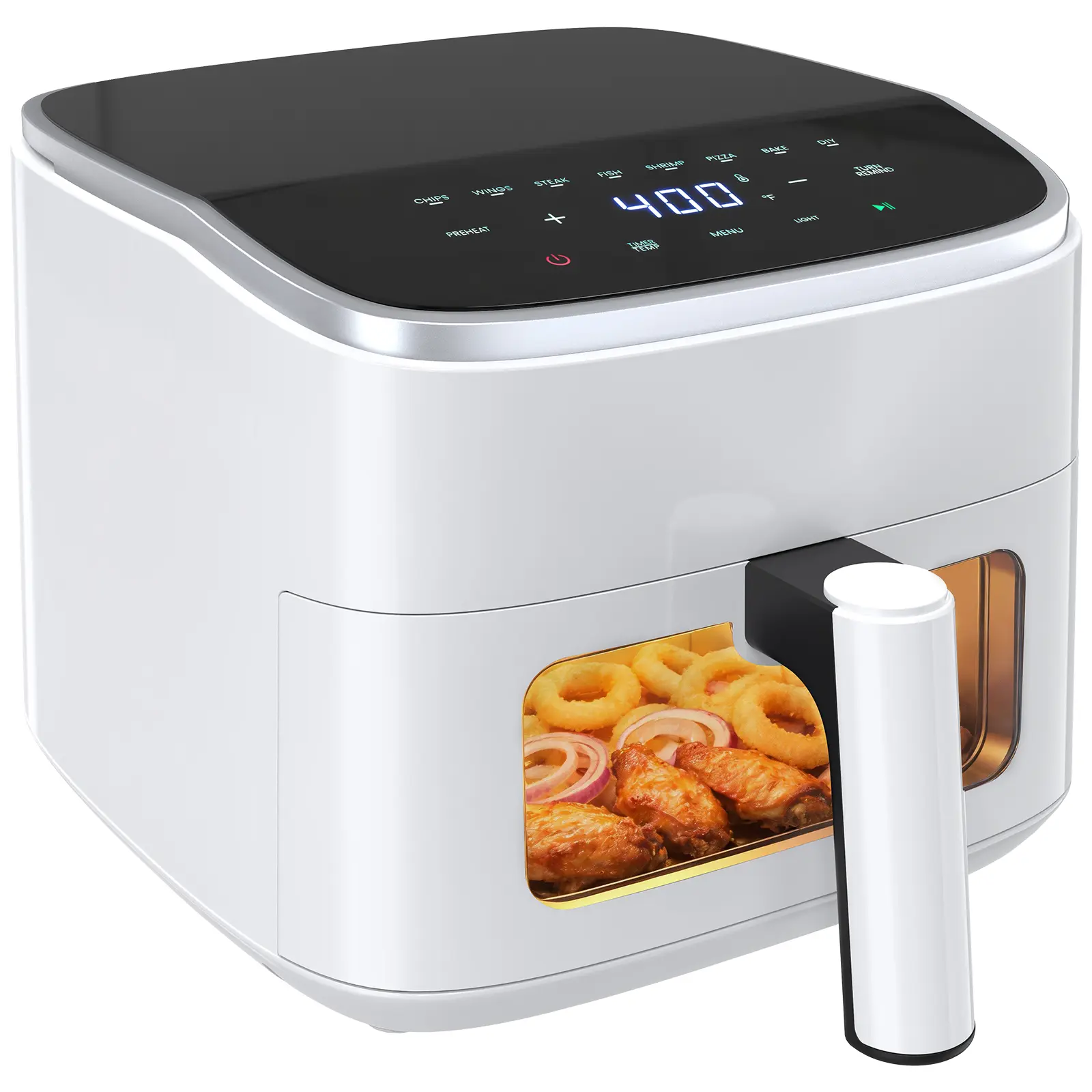 【Summer Sale】4QT Air Fryer with Visible Window, 1500W Digital Touchscreen Air Fryer with 8 Presets, Auto Shut Off & Nonstick Dishwasher Safe Basket, 60-Min Timer, Max 400°F