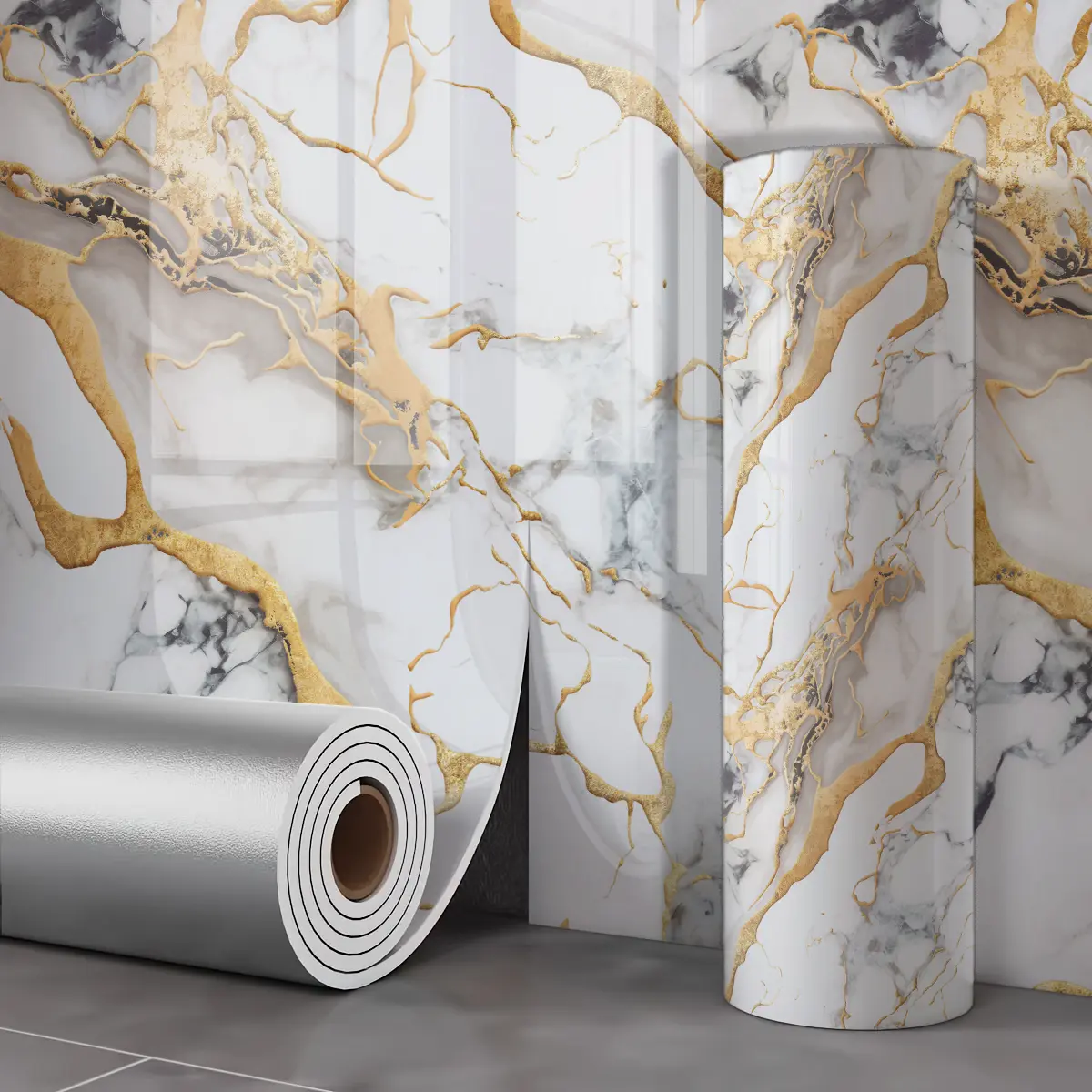 1 roll 15.75 * 118.11/23.62*118.11 inch marble wallpaper peel off adhesive countertop wallpaper, waterproof self adhesive touch paper, detachable vinyl wallpaper sticker, suitable for kitchen and bathroom countertops.