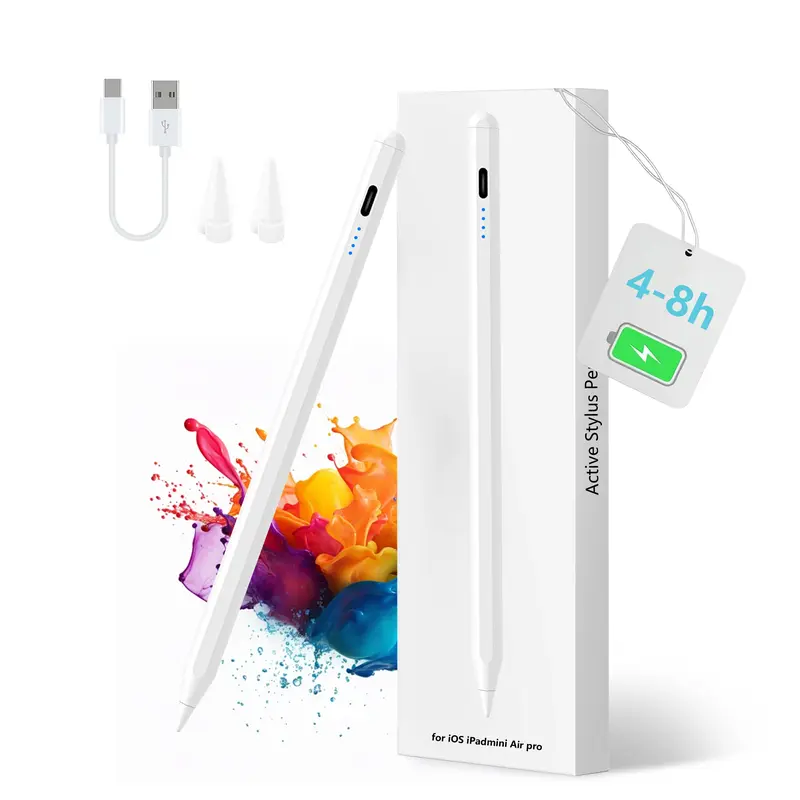 Stylus Pen for iPad/smartphone Fast Charge with Palm Rejection Tilt Sensitivity Active Touch Screen Pencil Compatible with iPad 6/7/8/9/10 Pro12.9&11 Air3/4/5 Mini5/6