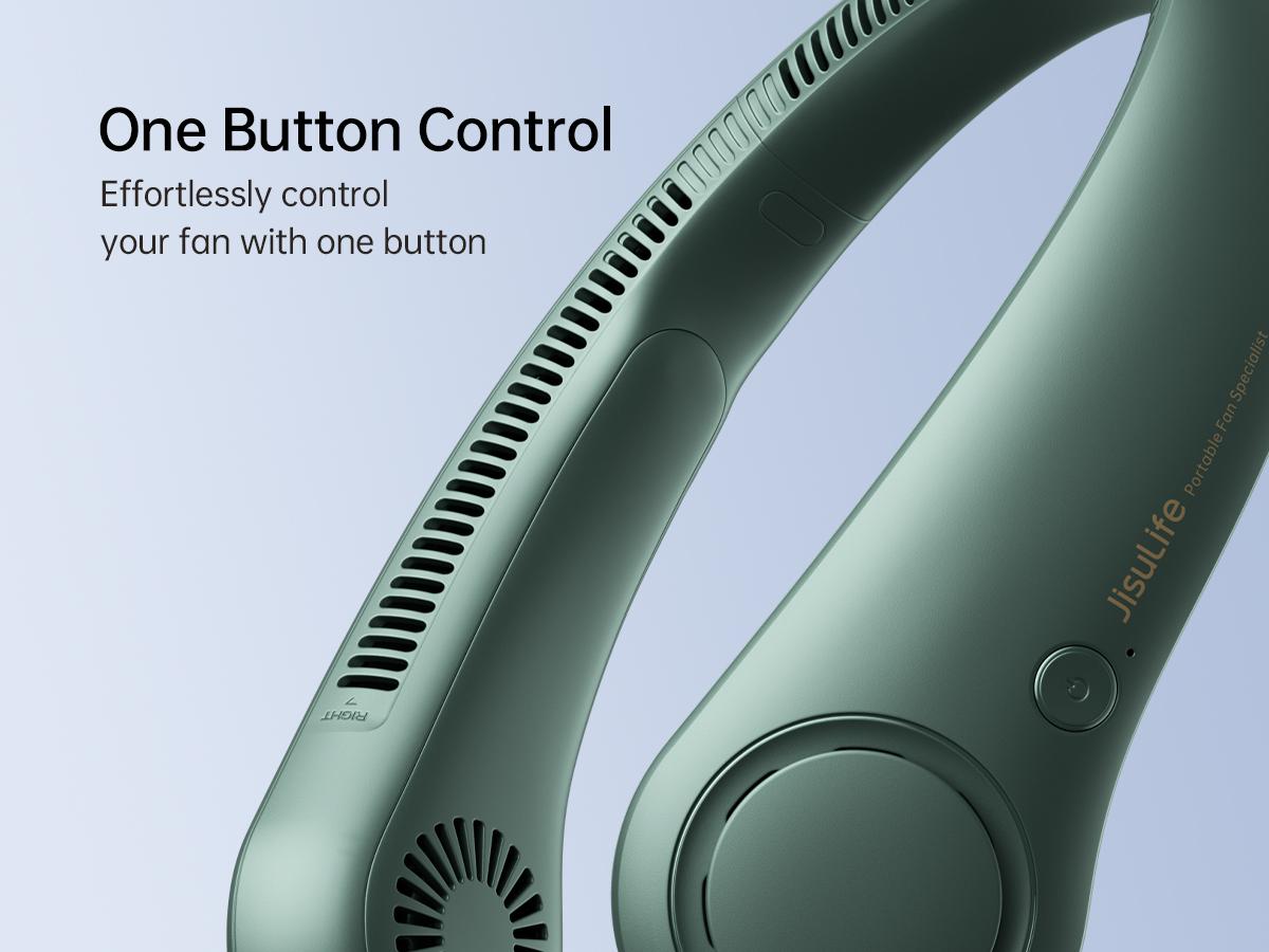 Jisulife Portable Neck Fan Hands Free Bladeless Fan 4000mAh Battery Operated Wearable Personal Fan Rechargeable 3 Speeds Gifts for Women Men Green USB