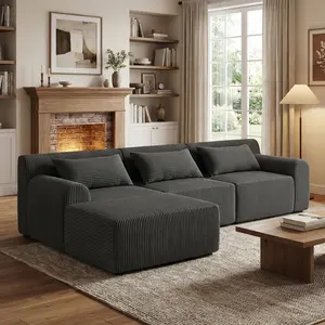 Winzoo Modular Sectional Sofa, Sponge Sectional Sofa Couch for Living Room, Modular L-Shape Sofa Couch with Chaise
