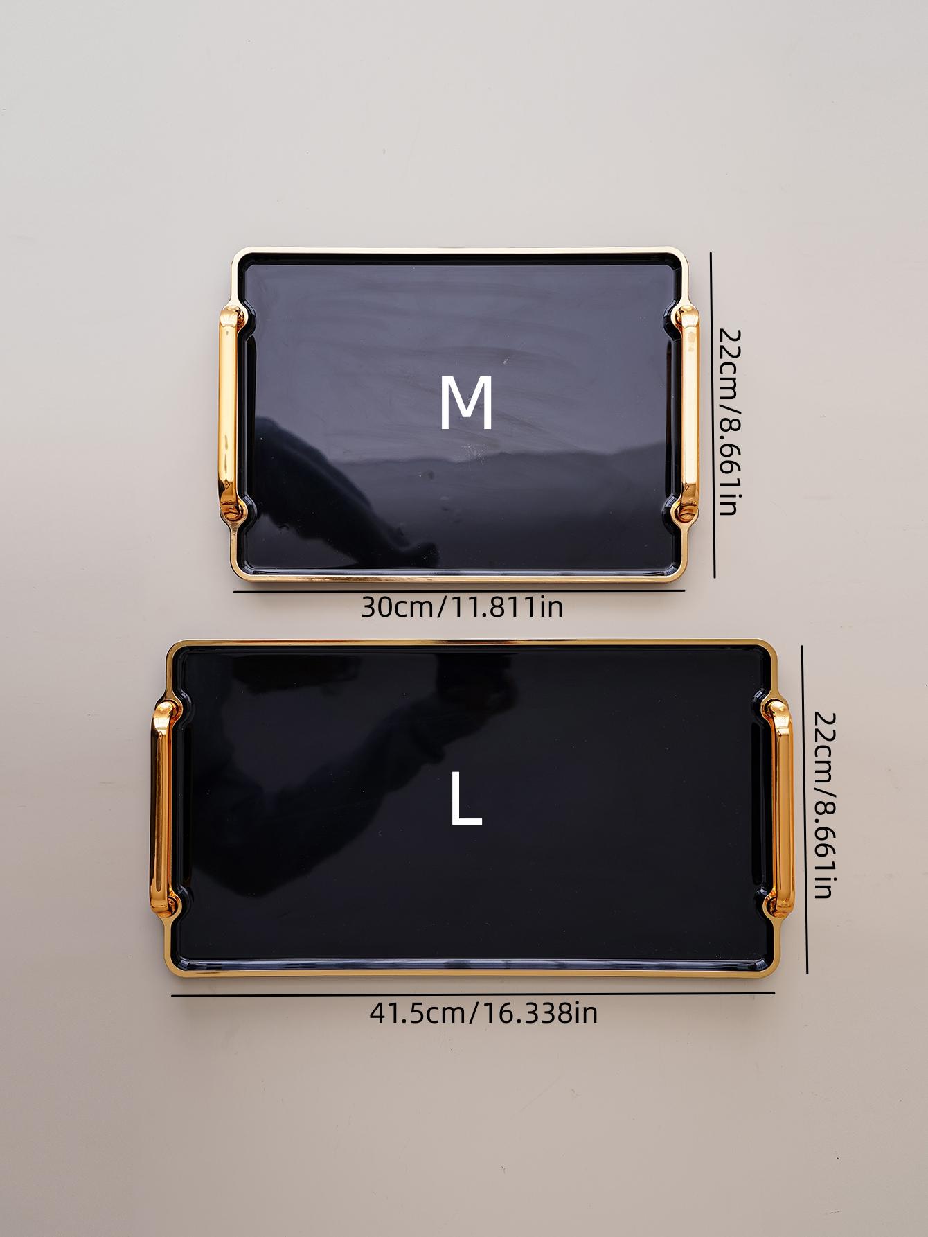 Black Acrylic Serving Tray - Rectangular, Perfect for Kitchen Use, Wedding & Party Decor, Tea Party Setup & Home Display