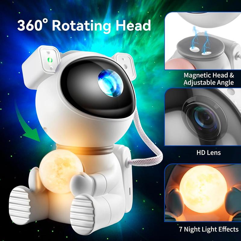 Star projector,Astronauts Galaxy Projector with Timer and remote,LED Nebula Night Light for Bedroom,Ceiling, Kids, Adults, Room Decor,Gift USB Powered