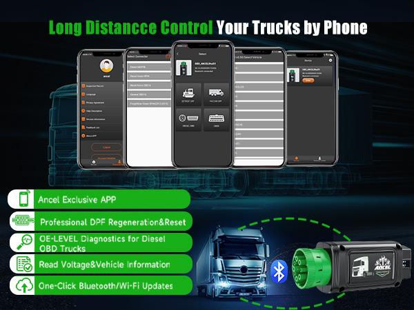 ANCEL HD100/HD110/HD120 Bluetooth Heavy Duty Truck All System Diagnostic Scanner |Forced DPF Regen (HD100 DPF for Cummins & Cat Engine) (HD110 DPF for Detroit & Paccar Engine)(HD120 DPF for Volvo & International Engine )| HDOBD/OBD2 9/16 Pin+Free Updates ANCEL HD100/HD110/HD120 Bluetooth Heavy Duty Truck All System Diagnostic Scanner |Forced DPF Regen (HD100 DPF for Cummins & Cat Engine) (HD110 DPF for Detroit & Paccar Engine)(HD120 DPF for Volvo & International Engine )| HDOBD/OBD2 9/16 Pin+Free Updates