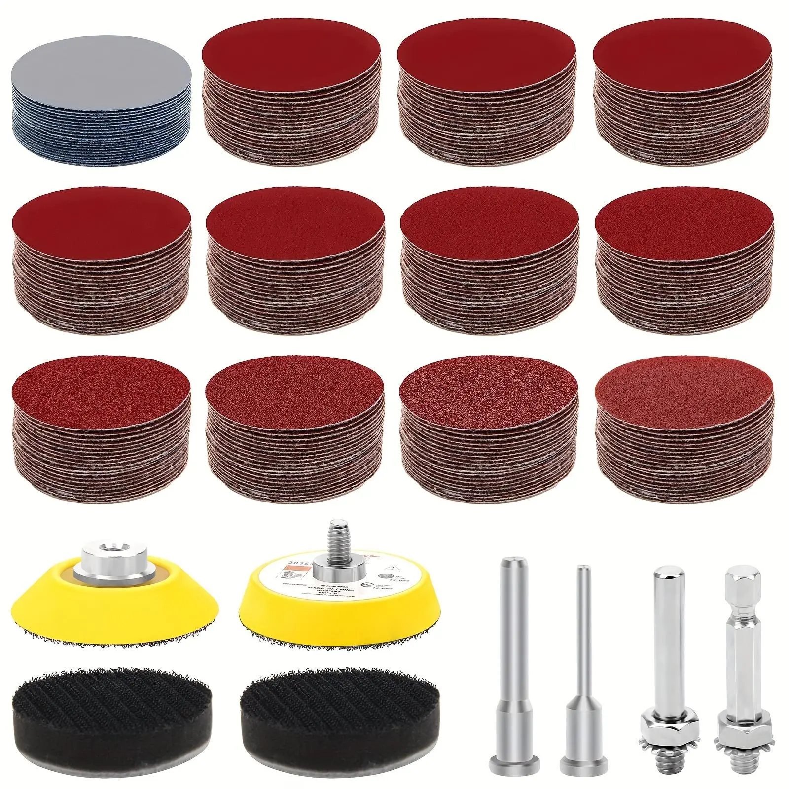 240 Pcs 2 inch Sanding Discs Pad Variety Kit for Drill Grinder Rotary Tools Attachment with 2 Pcs 1/8"&1/4" Shank Backer Plate,Sanding Pads Includes 60-3000 Grit,Tools & Hardware,Summervibes