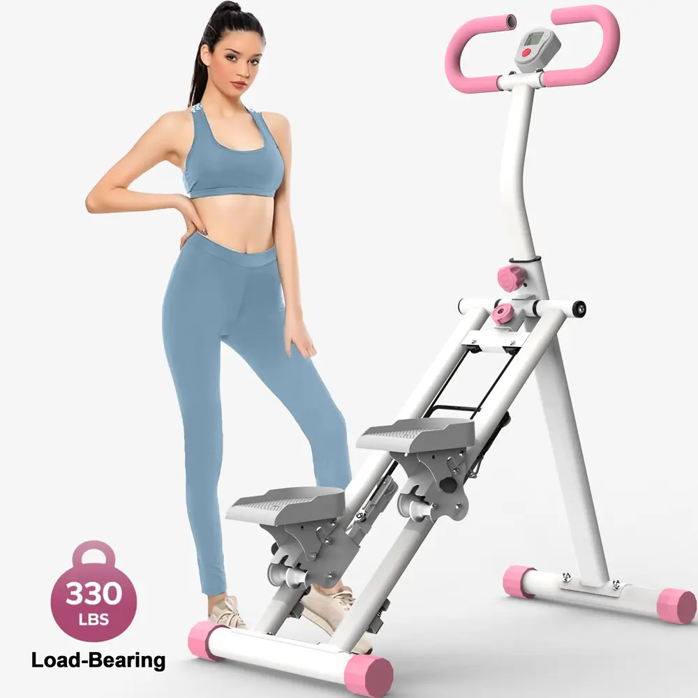 【KINMAC】330lbs Stair Stepper Climber Machine with Adjustable Handlebar - Upgrade Vertical Climber Workout Machine for Exercise Climber Fitness Equipment with Stable Frame Home Gym Office