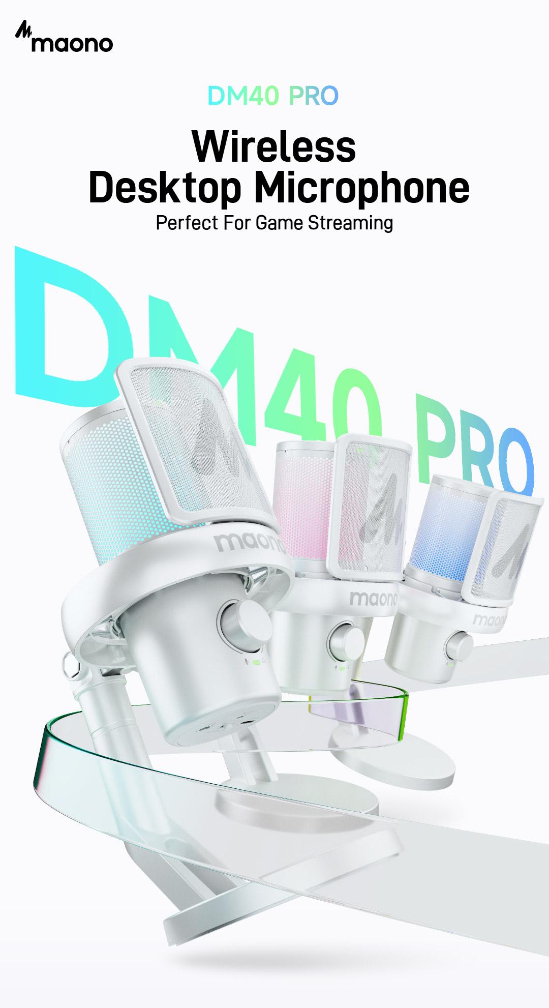 Maono DM40 Voice Changer Budget RGB Wireless/USB Desktop Microphone, audio equipment gear with Noise Reduction, zero latency, budget mics for Computer/PC/PS5 / Mac / Smartphone, ideal for Gaming,Recording,Singing,YouTube,TikTok. Maono DM40 Voice Changer Budget RGB Wireless/USB Desktop Microphone, audio equipment gear with Noise Reduction, zero latency, budget mics for Computer/PC/PS5 / Mac / Smartphone, ideal for Gaming,Recording,Singing,YouTube,TikTok.