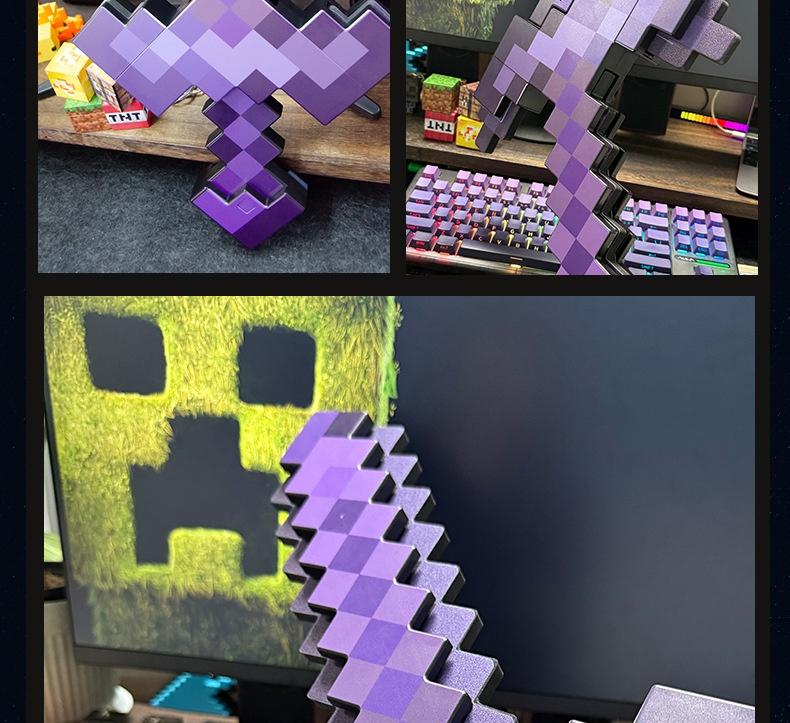 2 in 1 Sword & Pickaxe Transforming Toy with Game-Inspired Light & Sound Effects for Kids