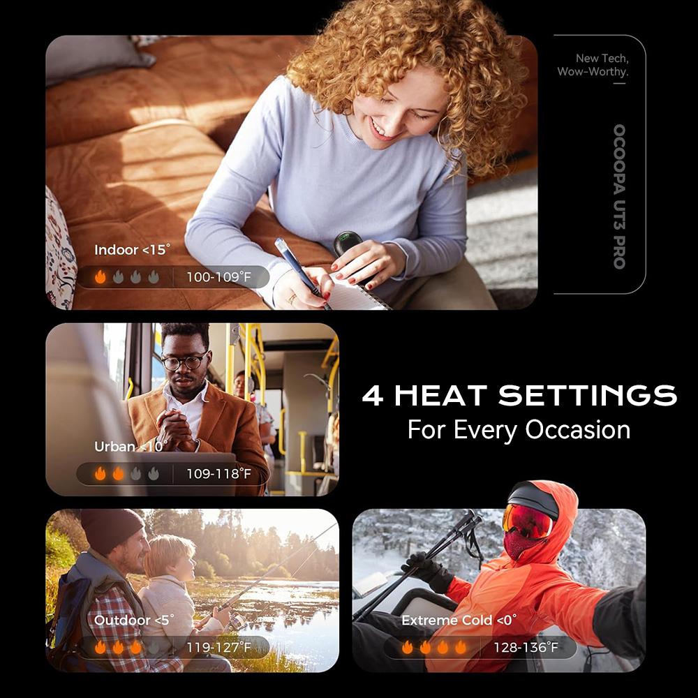 6000mAh Rechargeable Hand Warmers | Heat Levels (113–131°F) | Quick Heating Pocket Heater | Reusable Electric Hot Hands for Outdoor Camping Skiing | Valentine & Birthday Gift for Men Women