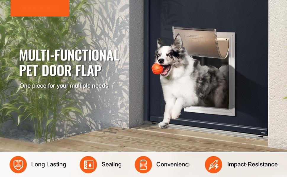 Pet Door Replacement Flap 13.63" X 23.62" Compatible With Pet Doors, Weatherproof Durable Vinyl, Easy Installation, Fits Most Standard Sized Pet Door Openings, Seals Drafts, Keeps Pets Comfortable and Safe