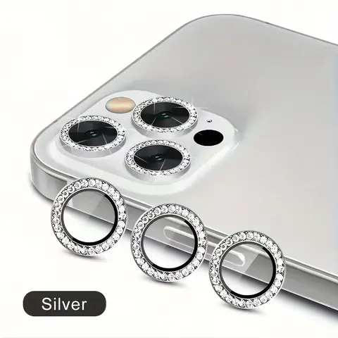 Shiny Diamond Phone Lens Protector for iPhone 17 Pro Max/17 Air/16 Plus/16 Pro/16 Pro Max/15/14/13 Pro Max/14 Plus Scratch-Resistant, Impact and Drop Protection HD Tempered Glass Screen Protector for iPhone 14/15 Pro Max