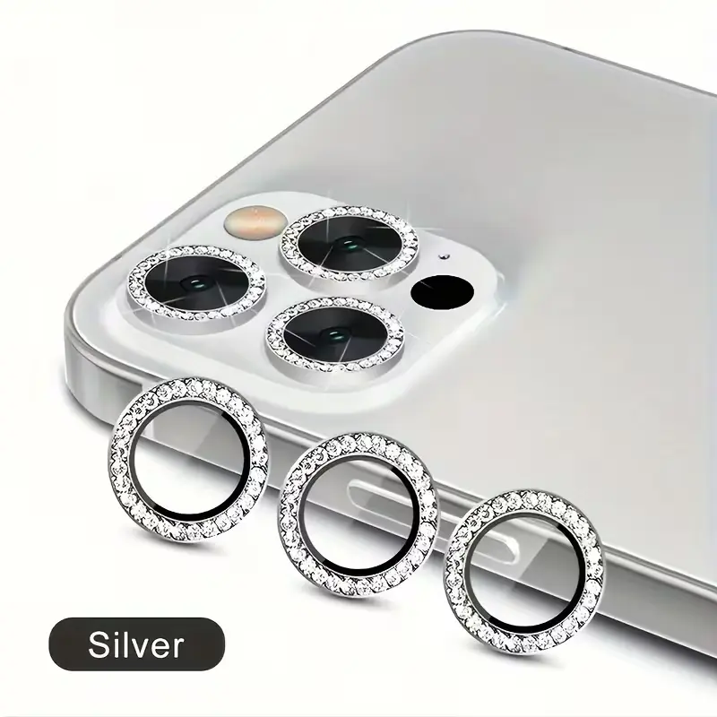 Shiny Diamond Phone Lens Protector for iPhone 17 Pro Max/17 Air/16 Plus/16 Pro/16 Pro Max/15/14/13 Pro Max/14 Plus Scratch-Resistant, Impact and Drop Protection HD Tempered Glass Screen Protector for iPhone 14/15 Pro Max