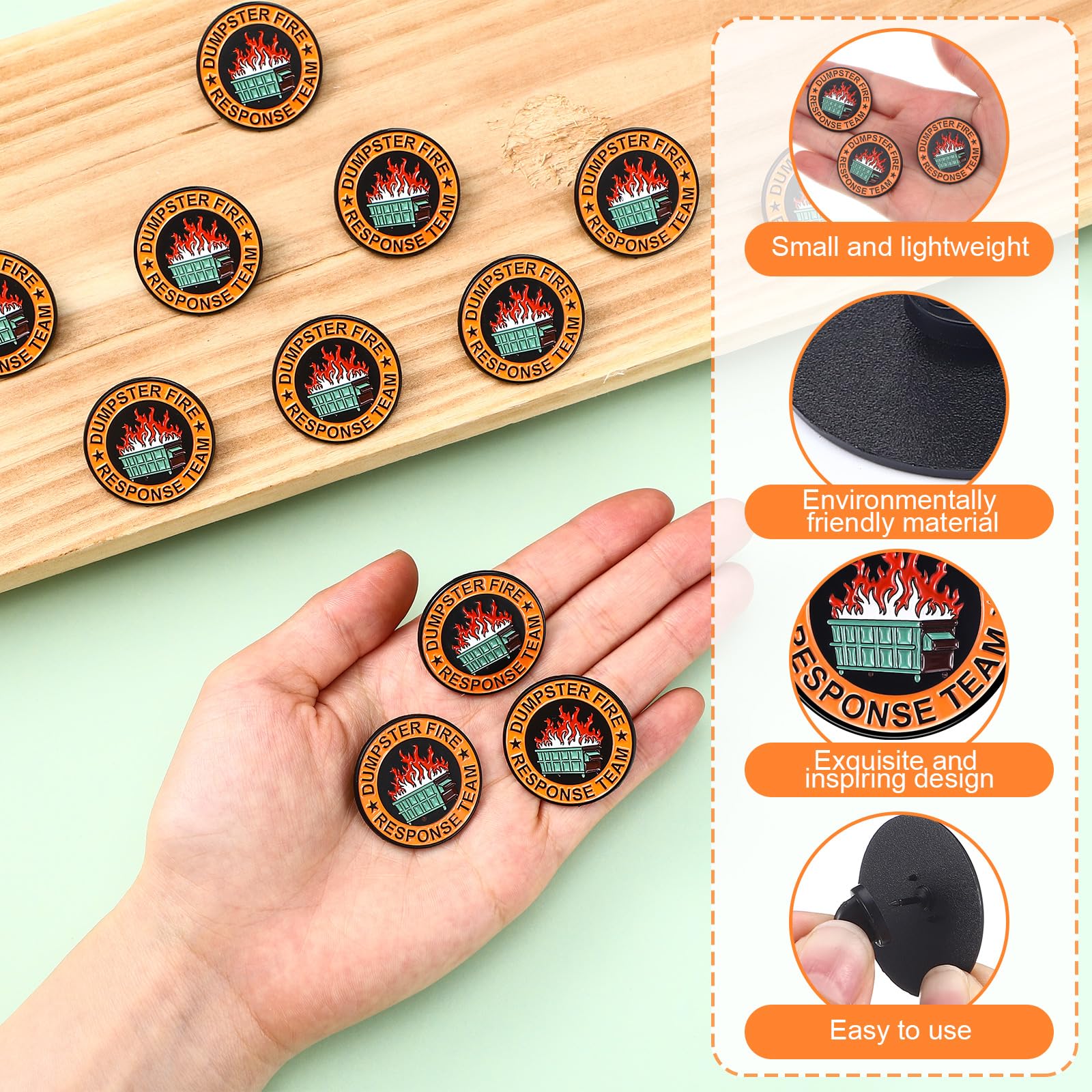 6/12pcs Dumpster Fire Pins Bulks Humorous Employee Appreciation Gift for Nurse Teacher IT Service Industry Workers Coworkers Team Leader Trash Fire Alloy Brooch Pin Emotional Support Decorative Jewelry Accessories for Decorate Jackets Hats Backpacks