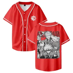 Dark Anime Graphic Baseball Jersey, Manga Streetwear Shirt, Unisex Fan Gift
