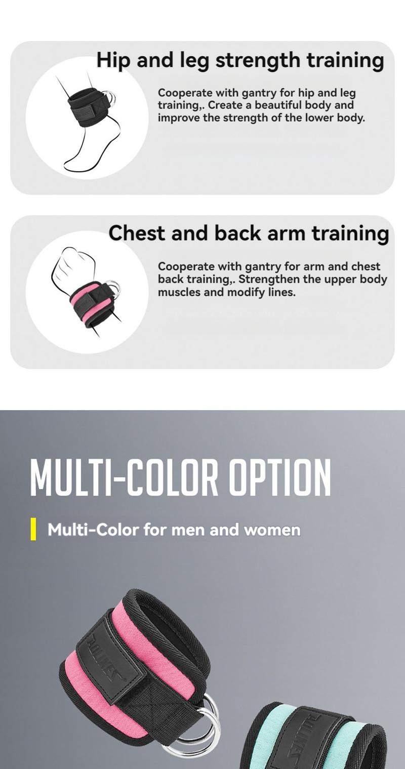 Adjustable Ankle Straps for Cable Machines – D-Ring Ankle Cuffs for Glute & Leg Training