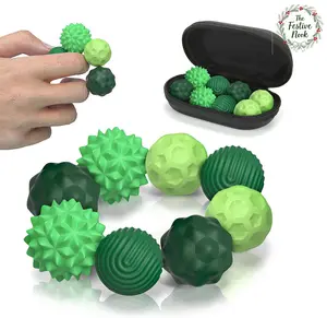 8Pcs Magnetic Sensory Fidget Balls Stress Relief Toys for Adults & Teens Silicone Shell Anxiety Relief Desk Toys