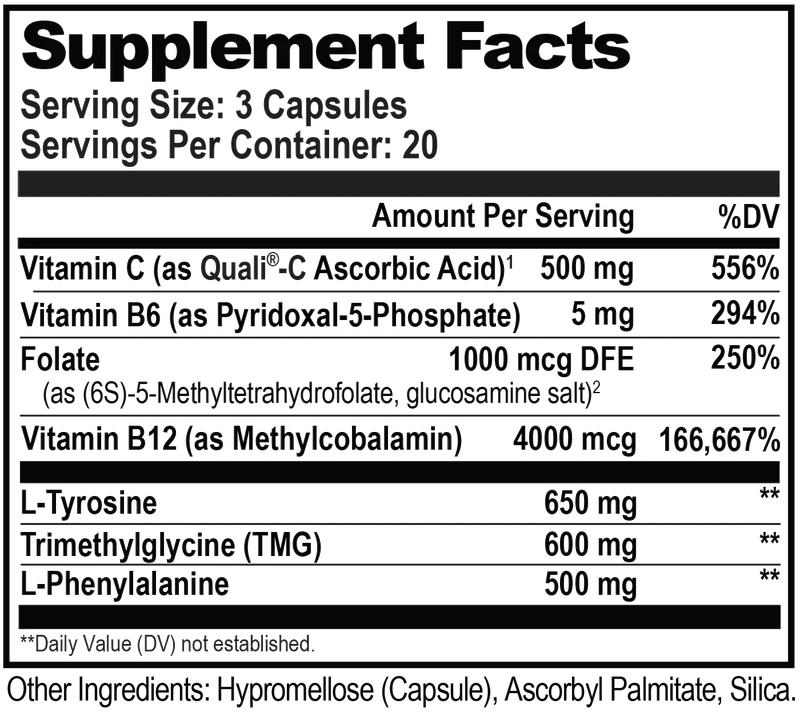 Focus & Memory Stack - Promotes Mental Drive, Clarity & Focus - Supports Mental Energy - Supplement with L-Theanine and Caffeine for Focus and Energy