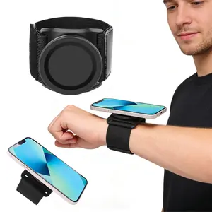 Magnetic Running Phone Holder, 360° Rotatable Armband Cell Phone Holder Strong Adaptability Wrist Phone Carrier, Water cup holder