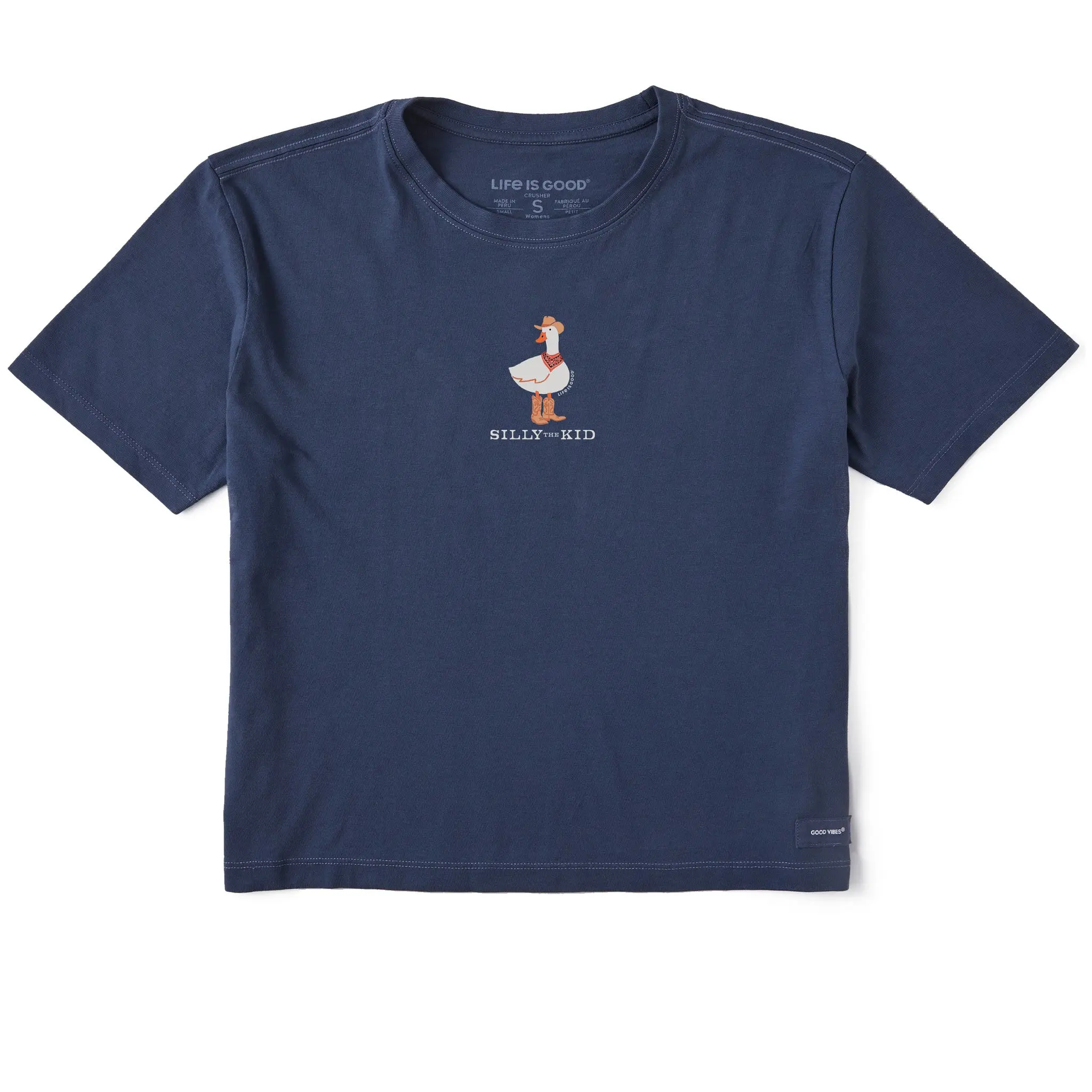 Women's Silly the Kid, Goose Short Sleeve Crusher Boxy Tee