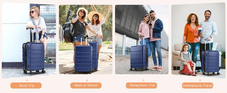 Sweet Furniture F Expandable Luggage, Lightweight Suitcase with Spinner Wheels, TSA Lock, Telescopic Handle and ABS Durable Material