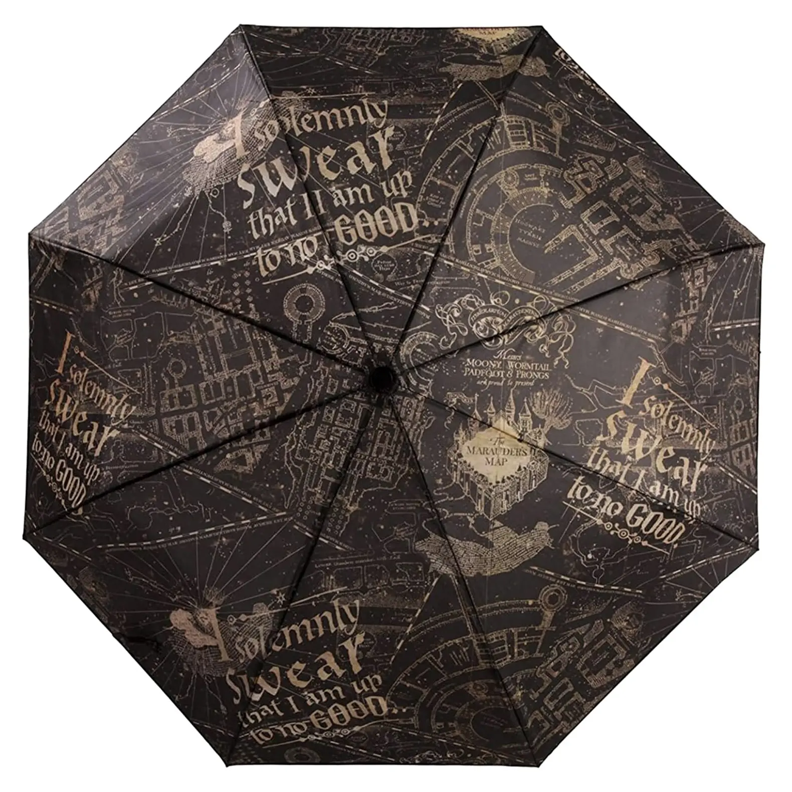 Harry Potter Umbrella I Solemnly Swear Marauder's Map Travel Compact 10" Auto Open
