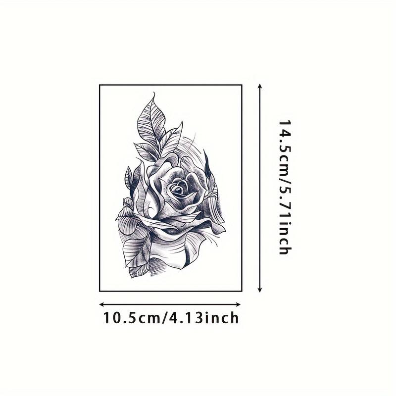6 large herbal tattoo stickers, including 1 rose element and 5 random styles, lasting 7-15 days, waterproof and durable, realistic effect, suitable for people who are afraid of pain and don't want tattoos 6 large herbal tattoo stickers, including 1 rose element and 5 random styles, lasting 7-15 days, waterproof and durable, realistic effect, suitable for people who are afraid of pain and don't want tattoos