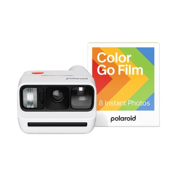 Polaroid Go Generation 3 - Mini Instant Camera + Film Bundle (8 Photos Included) - White (6648)