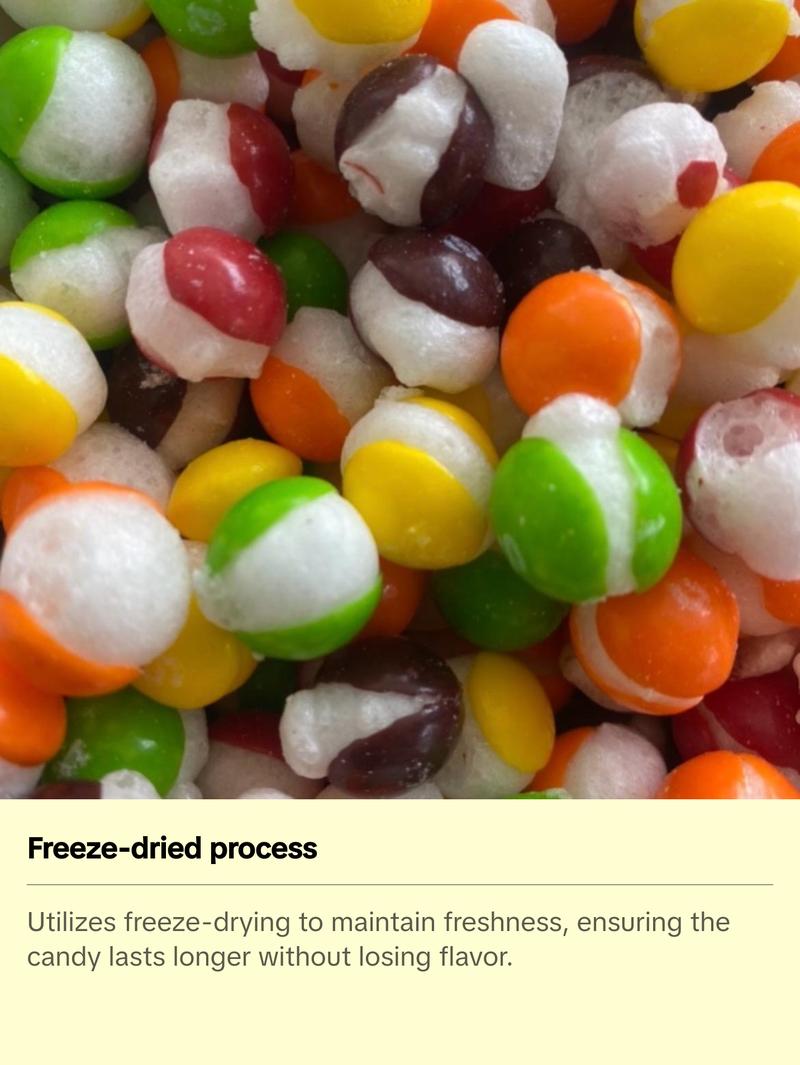 1 Pound Freeze Dried Rainbow Crunchies Candy Snack - Bonbon freeze dried candy