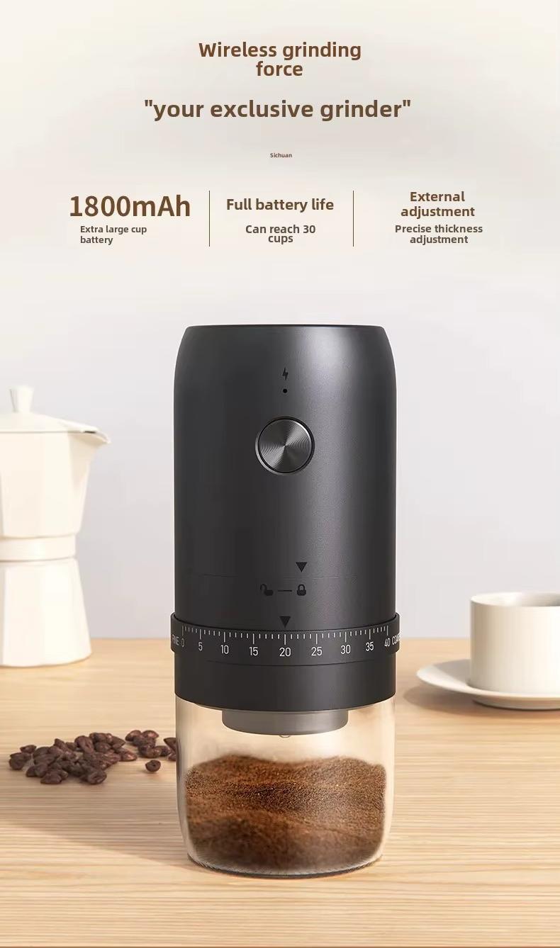 Portable Electric Coffee Grinder, 40 Gears Adjustable Settings, Rechargeable Mini Coffee Grinding Machine, ABS Material, Ideal for Coffee Enthusiast