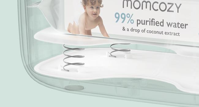 Momcozy Baby Wipe Warmer, Innovative Spring Design, Large Capacity Wipes Dispenser, Fast and Even Heating, 4 Modes of Temperature Heating Control 1 Pack