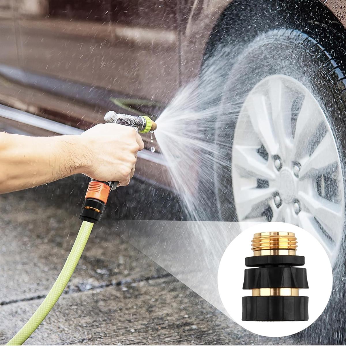 VAYWET Quick Connect Hose Fittings for Garden Hose Quick Connector with Gasket 6 Set / 4 sets , 3/4 Inch GHT Male and Female Attachment Quick Release No-Leak Water Water Hose Adapter With 6 Rubber Washers