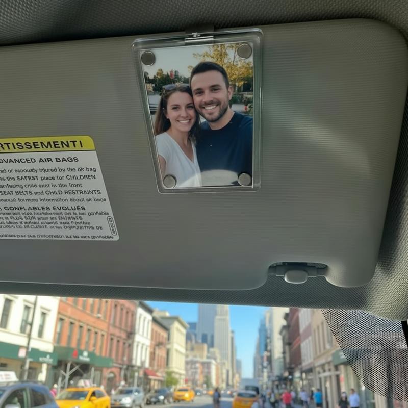 Magnetic Car Visor Photo Clips are acrylic custom car accessories for displaying family lover or personal photos practical frames for daily commutes and travel ideal gifts for holidays like Christmas Thanksgiving and Valentine's Day