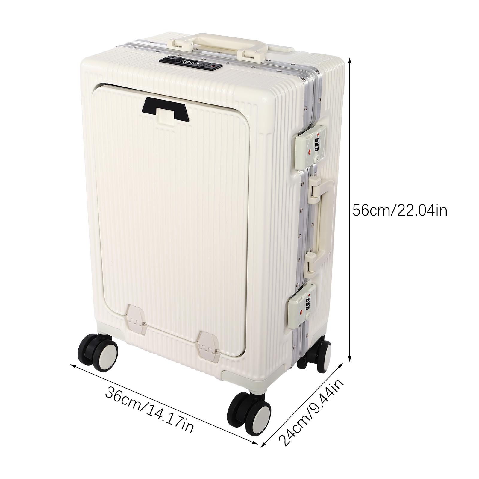 CNCEST Portable Hardside Luggage Set 20" Spinner Suitcase 14-15" Laptop Case Trolley Front Pocket USB Charging Port