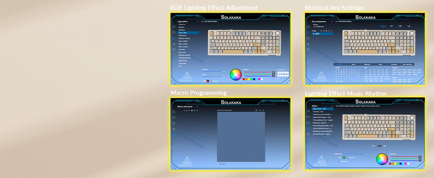 SOLAKAKA KI99 Pro 96% Wireless Mechanical Gaming Keyboard RGB Backlit Tri-Mode Hot-Swappable Gasket Structure Creamy Beige White for PC Laptop FallFreshness