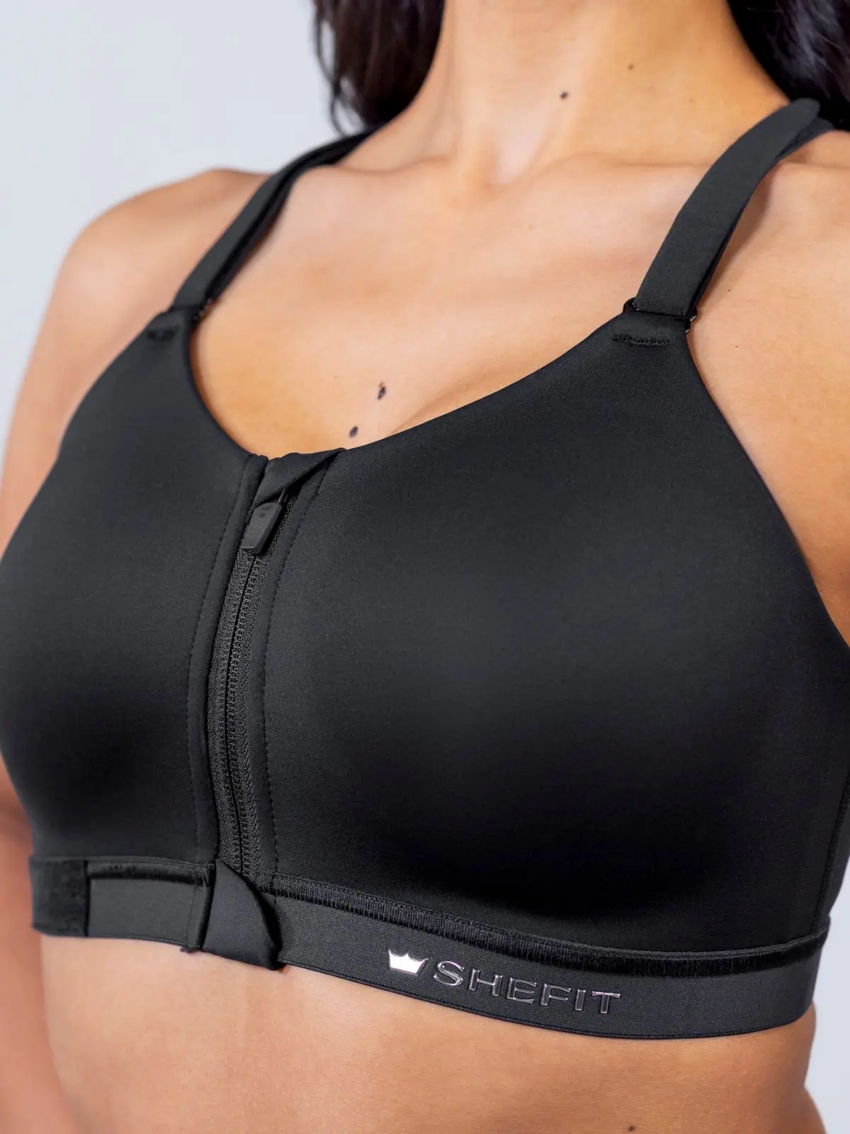 SHEFIT Emerge Sports Bra - Black, Adjustable Support Workout & Yoga Option, Wire-Free Padded Cups, Racerback Design, Medium Support, XXS-Luxe Sizes, Workout Bra, Adjustable Sports Bras