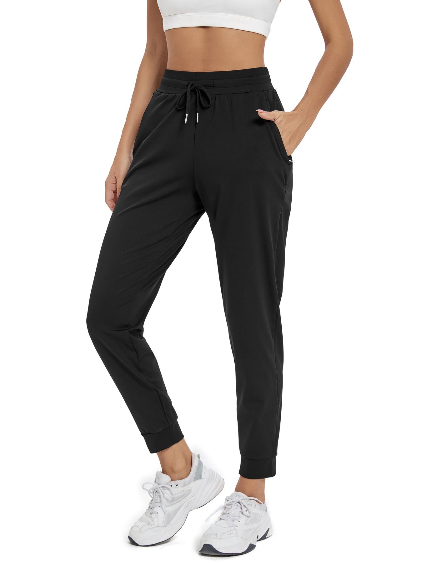 Women's High Waisted Athletic Joggers with Drawstring & Side Pockets ,Workout Yoga Gym Sweatpants , Lounge Pants for Running, Fitness, Casual Everyday Active Wear