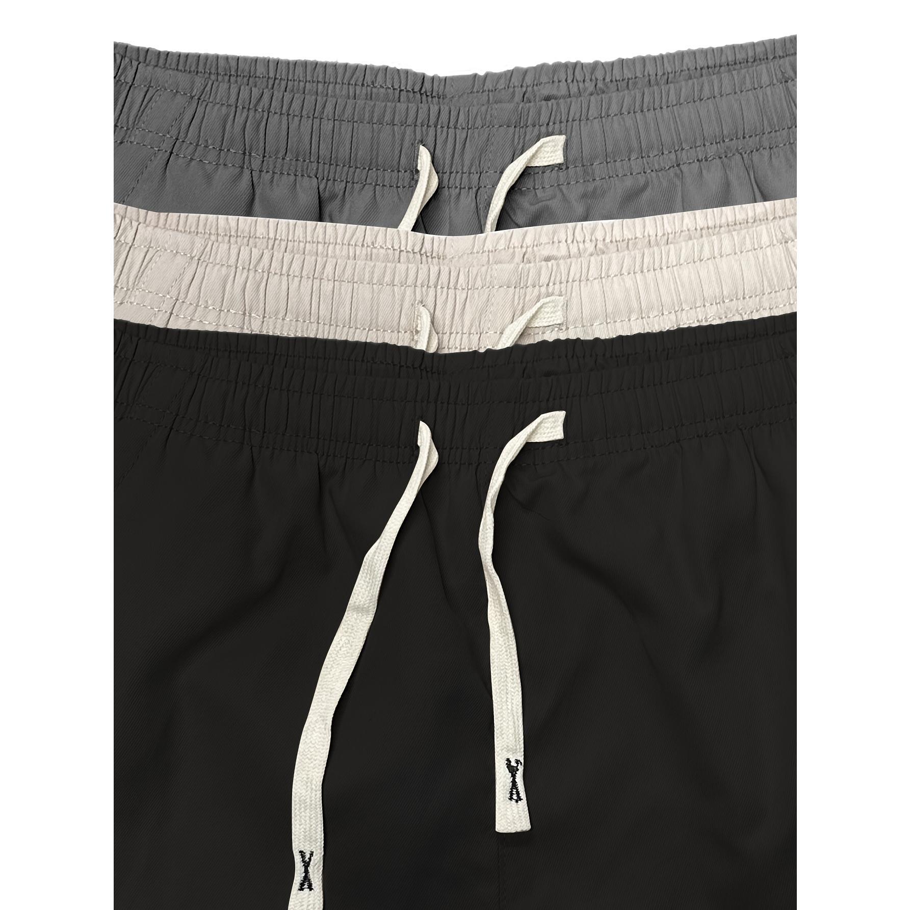 Men's plus size summer work pants - elastic drawstring waist circumference, multiple pockets and letter patches, regular mid waist non elastic fabric, opaque, suitable for daily and casual wear, Father's Day gift casual pants for summer