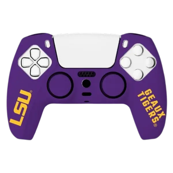 Official LSU PS5 Controller Grip Cover Purple & Gold Anti-Slip Silicone Full Coverage Consol | VarsityGripz
